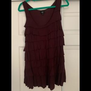 Mossimo burgundy ruffle tank top.
